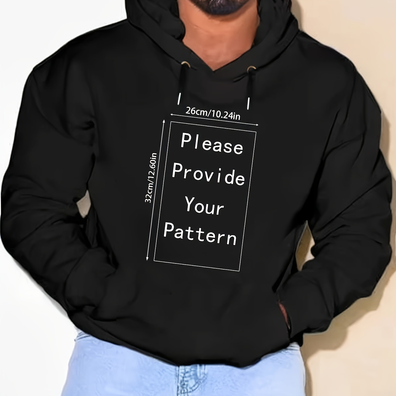 

Plus Size Men's Personalized Hoodie With Kangaroo Pocket, Casual Breathable Long Sleeve Customize Hooded Sweatshirt For Outdoor, Men's Clothing