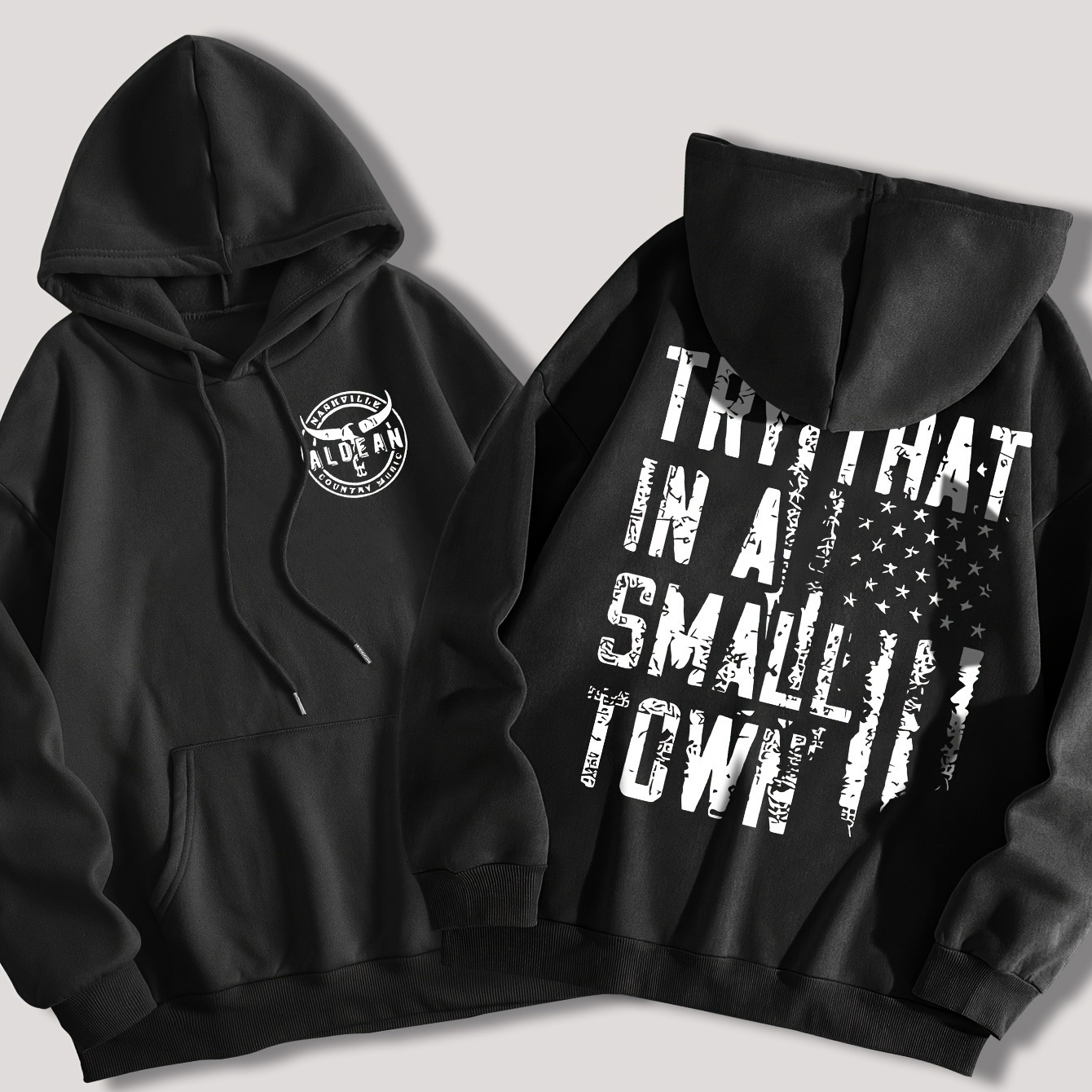 

Women's Patriotic 'try That In A Small ' - Polyester , Long Sleeve, Drawstring Hooded Sweatshirt For Fall &