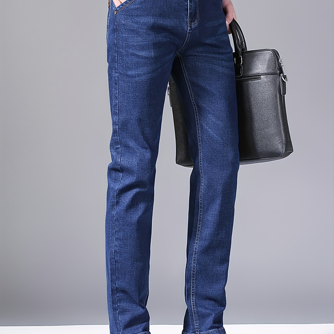 

Regular Fit Jeans, Men's Casual Street Style Straight Leg Slightly Stretch Denim Pants For Spring Summer, Bottoms For Men, Gift For Men
