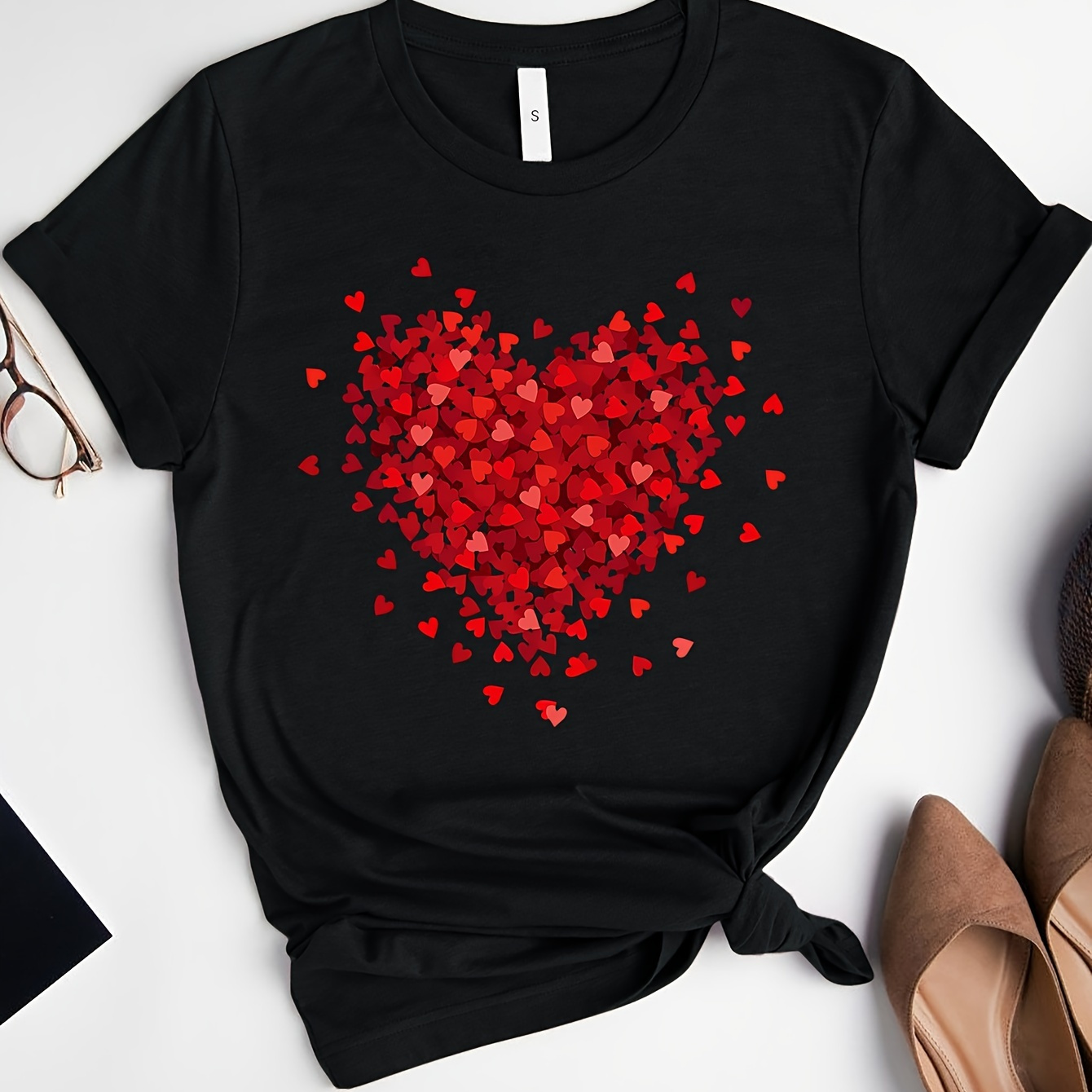 

Graphic Print T-shirt, Short Sleeve Crew Neck Casual Top For Summer & Spring, Women's Clothing