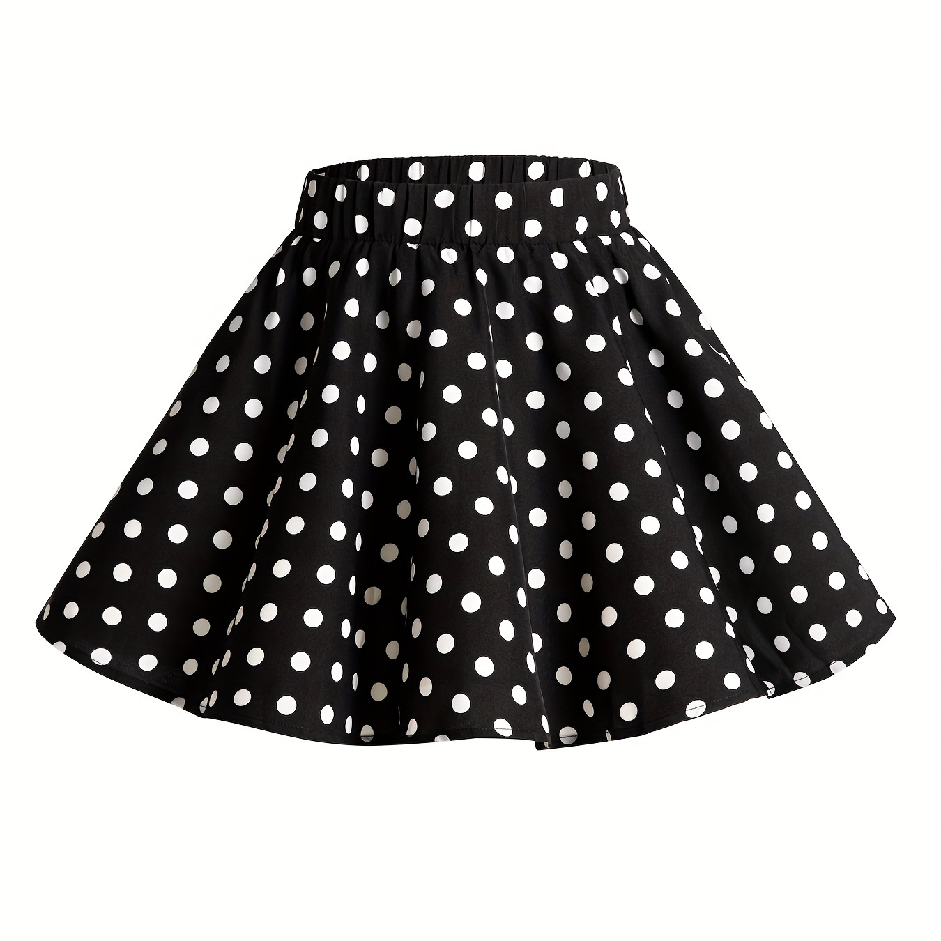 

Girls Classic Polka Dots Non-stretch Casual Mini Skirt