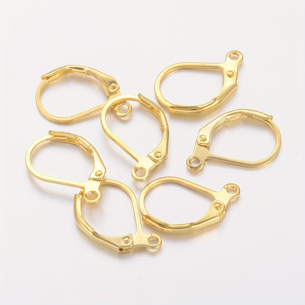 Designer Golden Plating Brass Hoops Crystal Ear Wire Hooks - Temu