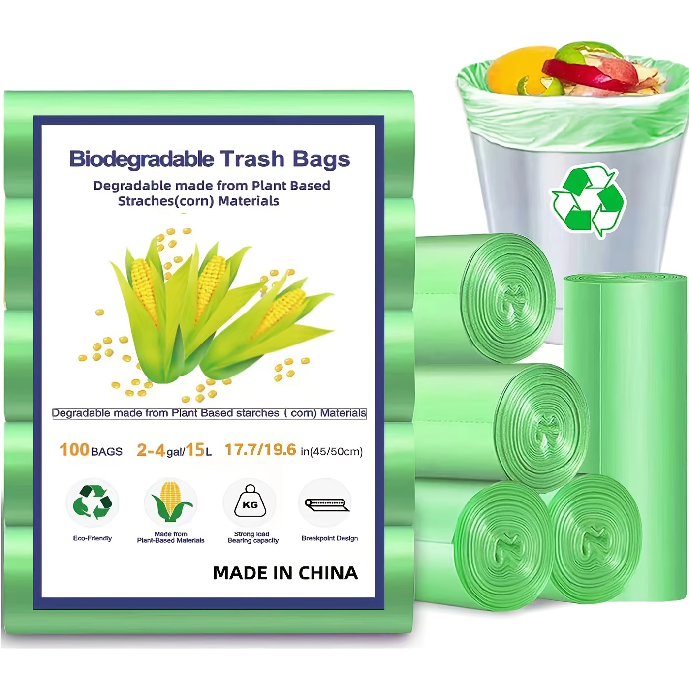 Small Trash Bags 2.6 Gallon Biodegradable Recycling And Degradable Liners Plastic  Bags Litter Fit 10-liter Trash Can, Trashbags Garbage Bags For Restaurant  Hotel Commercial - Temu