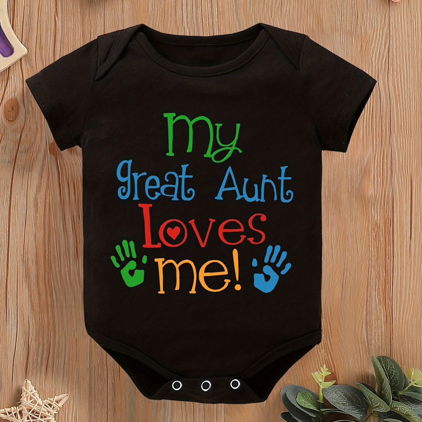 

Baby Girls And Boys Casual "my Great Aunt Loves Me" Short Sleeve Onesie Clothes