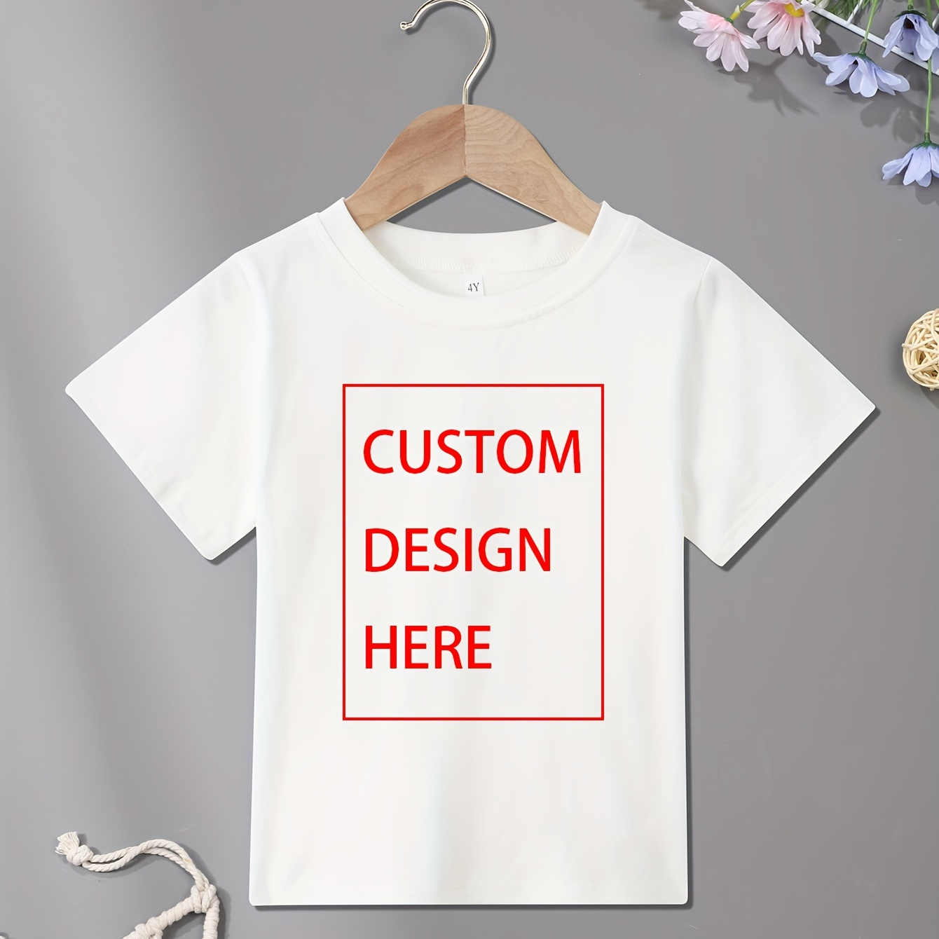 

Customized Front Print Cotton Short Sleeve Boy's Casual Comfy Round Neck T-shirt Summer Clothing