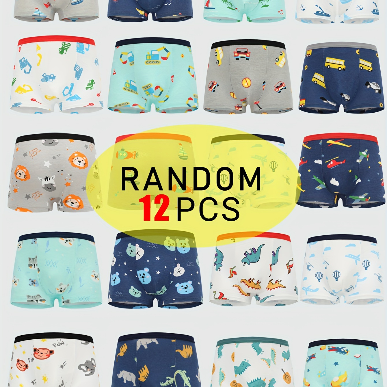 

12pcs Boys' Briefs - & Car , & Underwear For