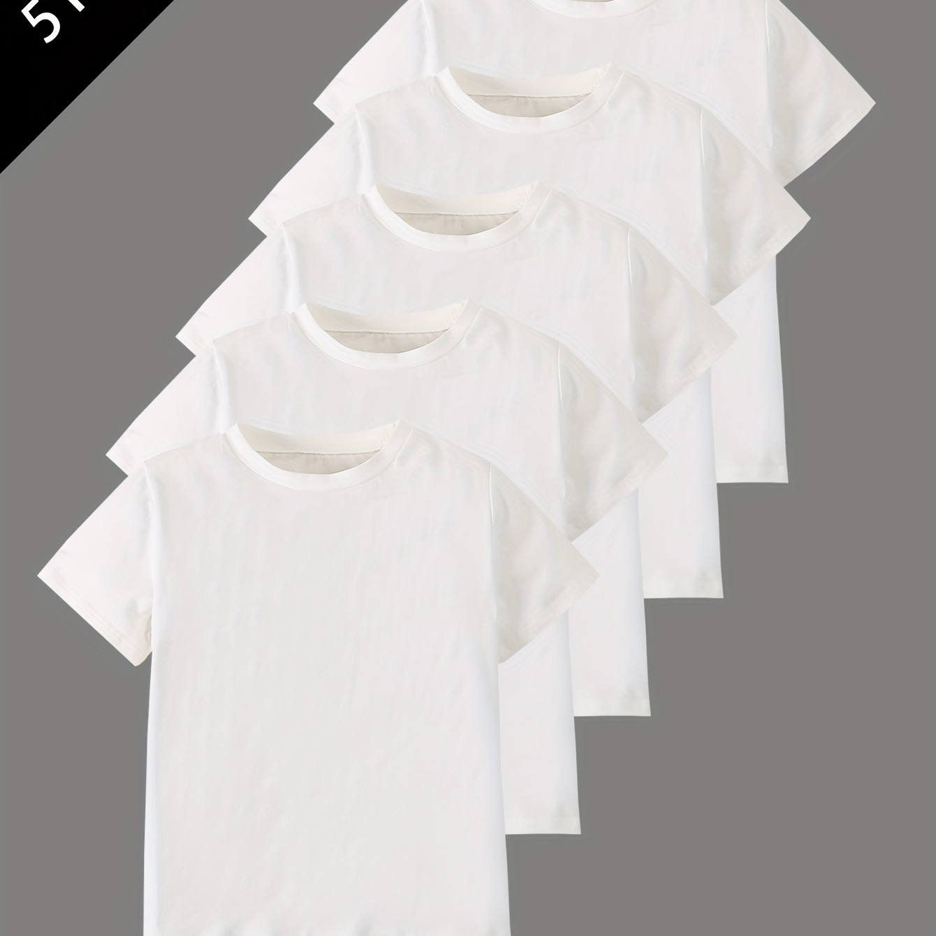 

5pcs Solid Color Cool T-shirts For Boys - Cool, Lightweight And Comfy Summer Clothes!