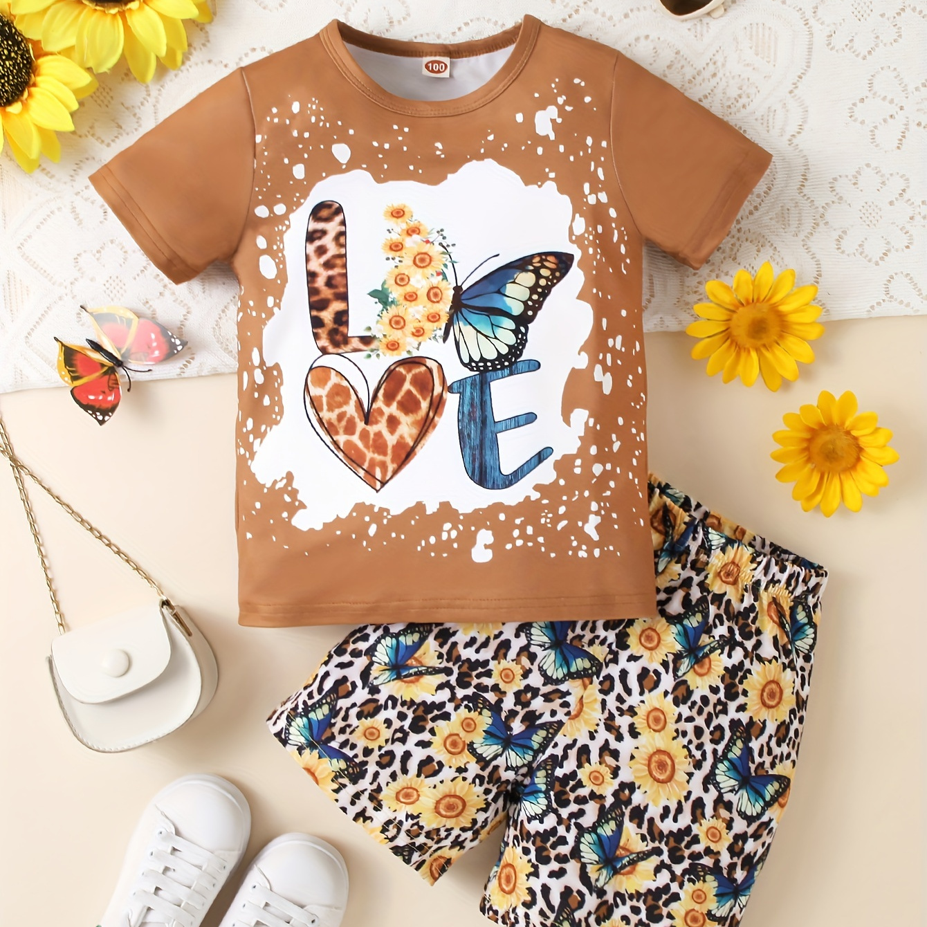 

Butterflies 's 2pcs, Top + Set 2- Summer Outfit