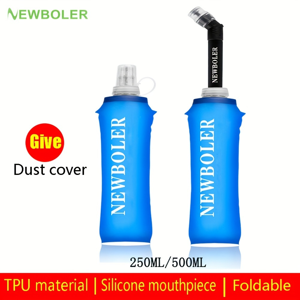 NEWBOLER Foldable Portable Soft Water Bottle - Lightweight TPU Camping and  Running Water Bag for Marathon and Mountaineering