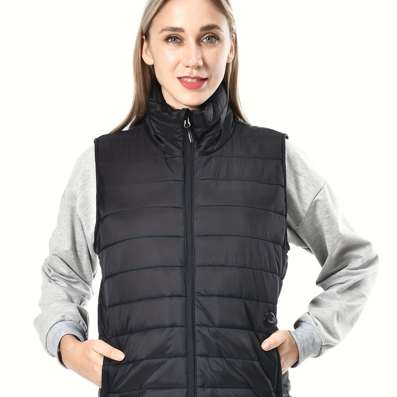 

Women's Vest Lightweight Warm Jacket Winter Slim Jacket Waterproof Vest With 10000mah Battery