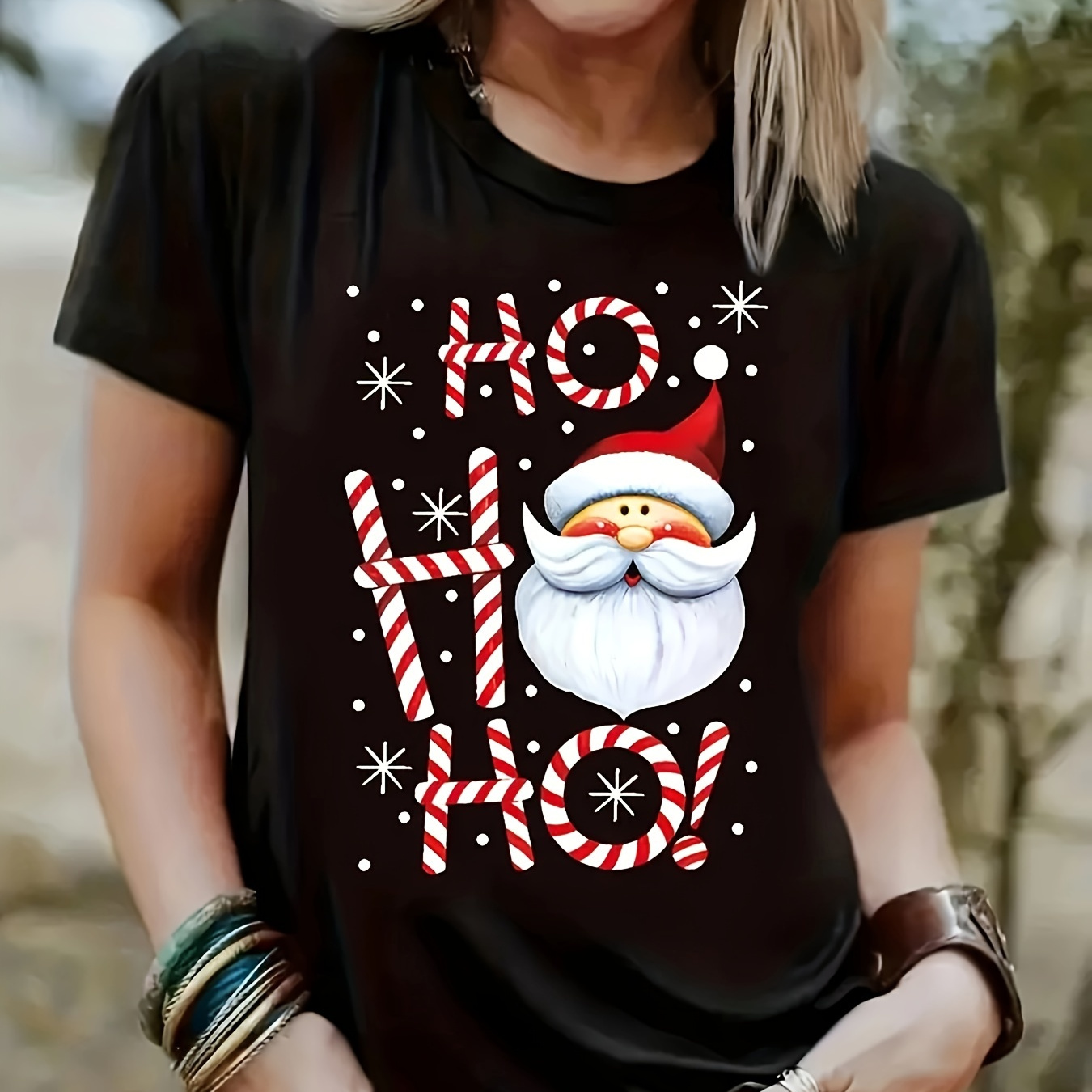 

Plus Size Christmas T- For - Santa Ho , Tee , Knit - All Top