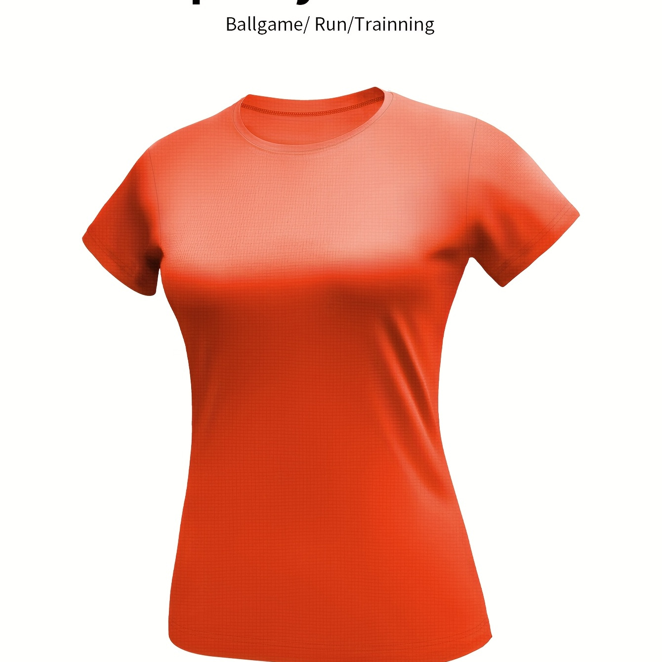 

1pc Women's Summer Sports T-shirt - Breathable Polyester Knit, Solid Color, Stretch Round Neck, Lightweight 90g/m² Fabric For Training & Gym Wear