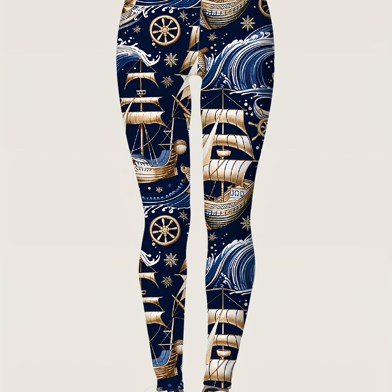 

Women's Stretchy Leggings With Bold Print - Comfortable, For Spring/summer/fall