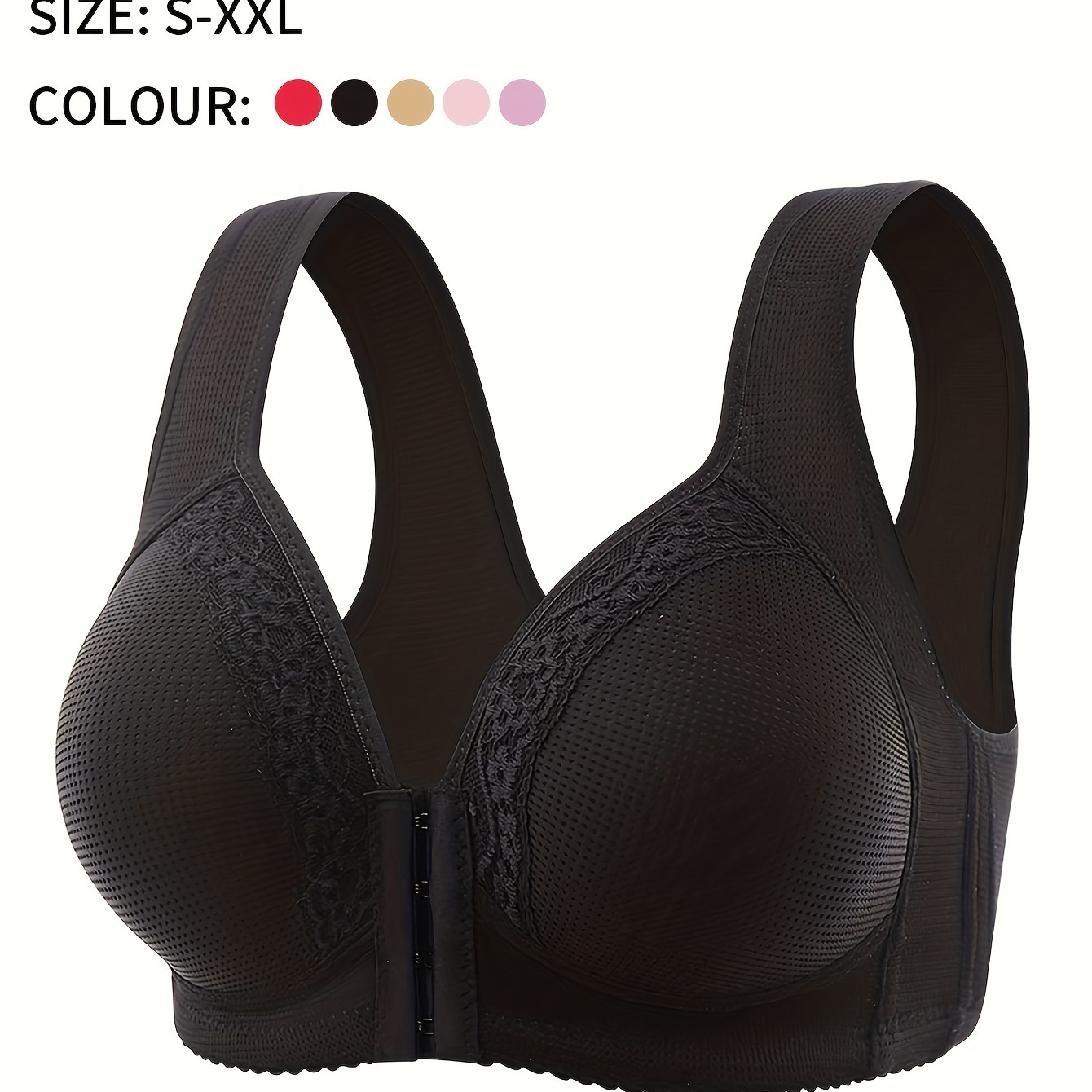 Sexy Lace Comfortable Breathable Front Closure Wireless Bra