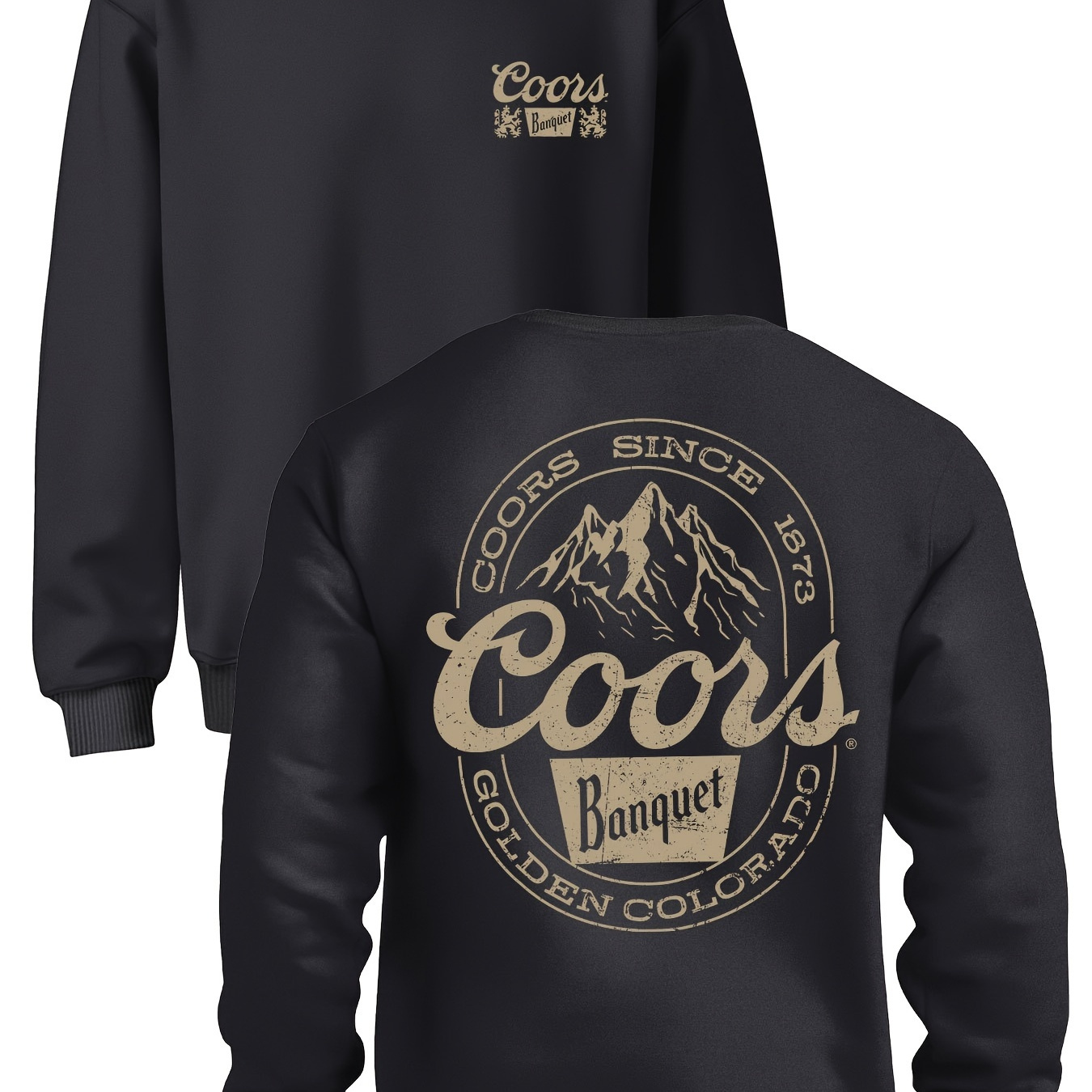 

Coors Since 1893 Golden Vintage Graphic Fall Mens Crewneck Sweatshirt Crew Neck, Loose Casual Men's Crew Neck Sweatshirt, And , Gift