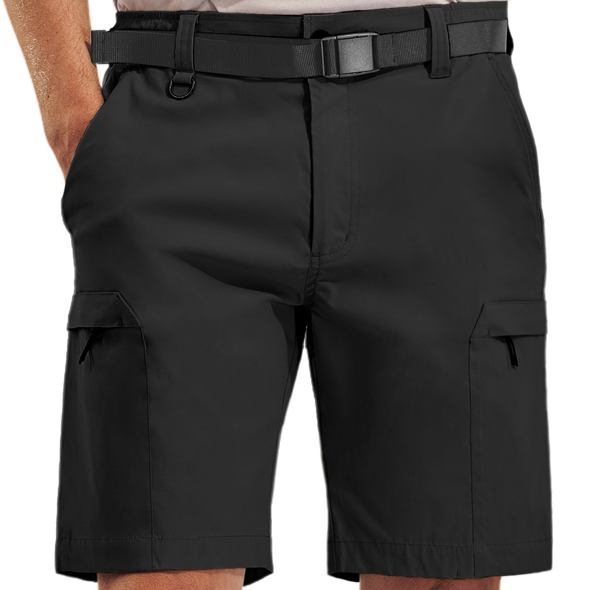 

Men's Outdoor Casual Shorts Expandable Waist Lightweight Water Resistant Quick Dry Fishing Hiking Shorts With Belt