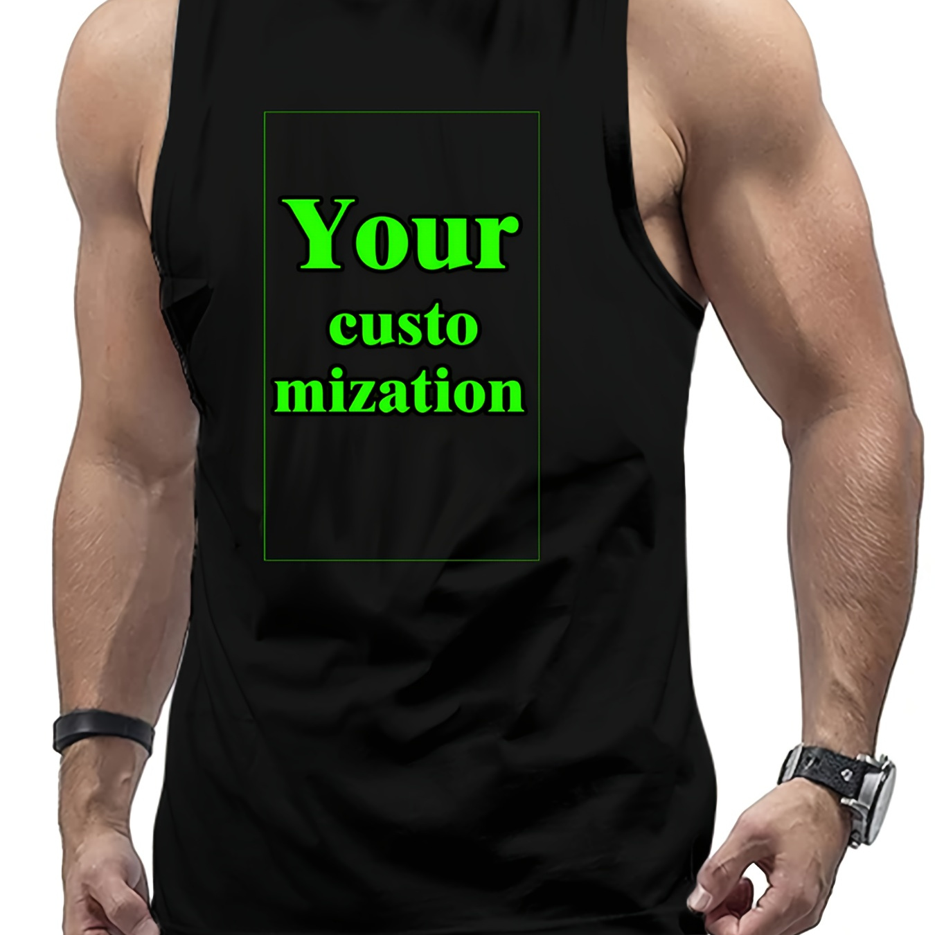 

Customized Pattern Men's Quick Dry Moisture-wicking Breathable Tank Tops Athletic Gym Bodybuilding Sports Sleeveless Shirts For Workout Running Training