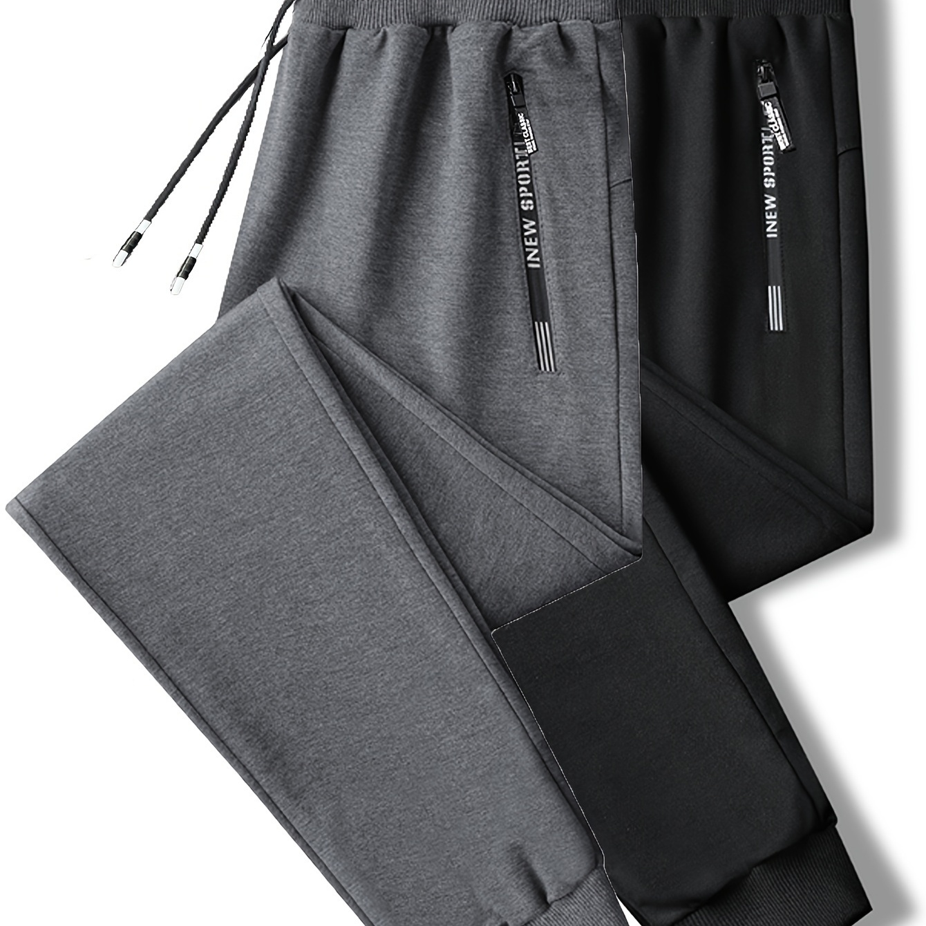 

2pcs Women's Athletic Joggers - , Stretchy Polyester , Drawstring Waist With Pockets, Casual Running & Sweatpants