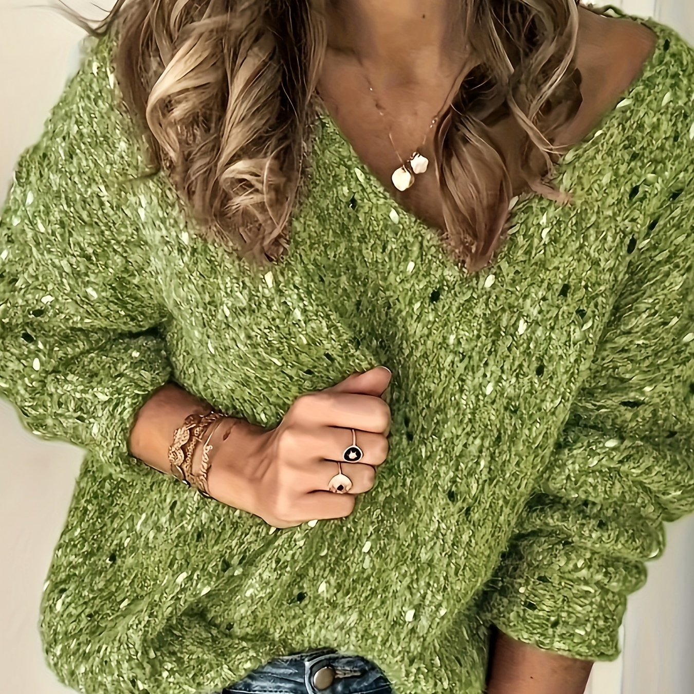 

's V- Sweater - Dot Pullover, , For Fall/