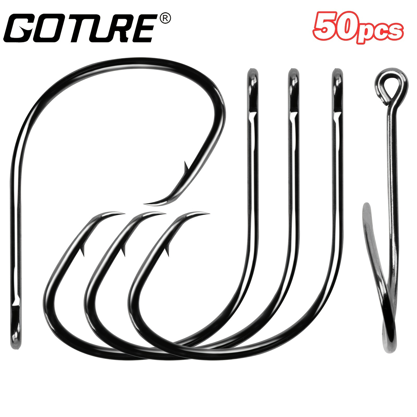 High Carbon Steel Octopus Fishing Hooks Offset Sport Circle - Temu