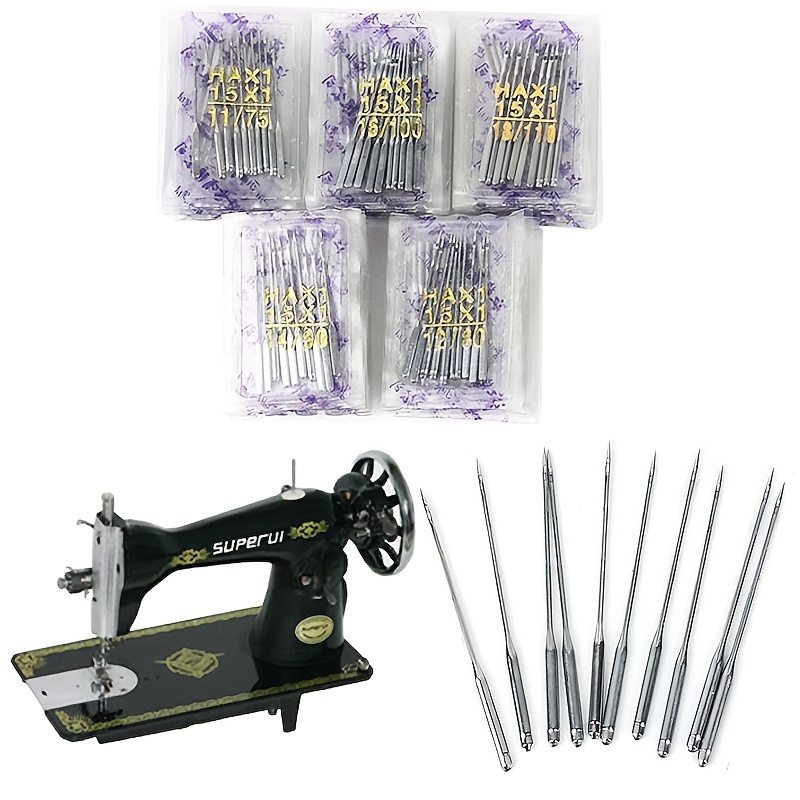 50 agujas para máquina de coser bordadas, tamaño 75/11, agujas de coser  para el hogar para máquina de coser Brother, 1