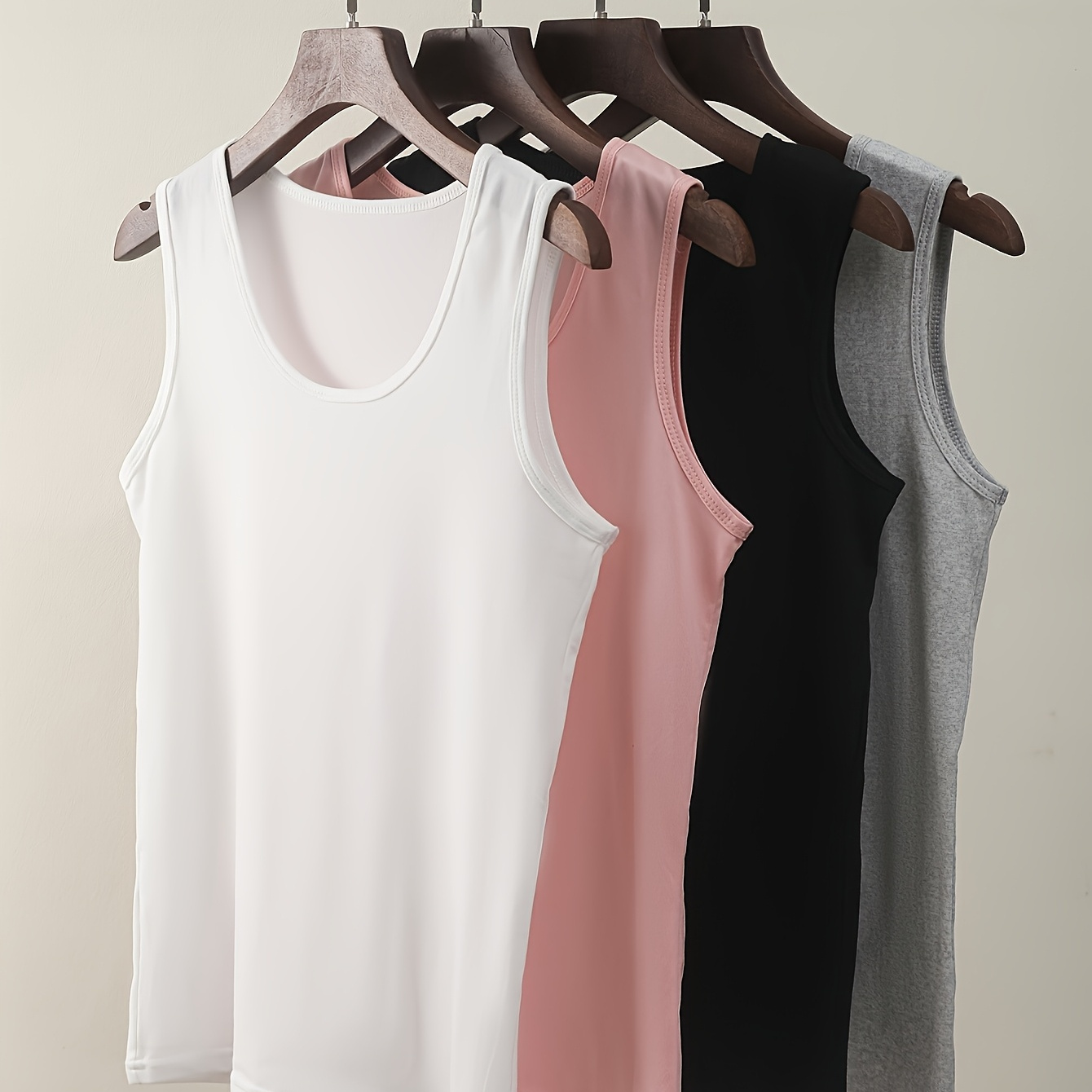 

4pcs Vest Top, Sexy Comfy Elastic Tank Top, Women's Lingerie & Underwear