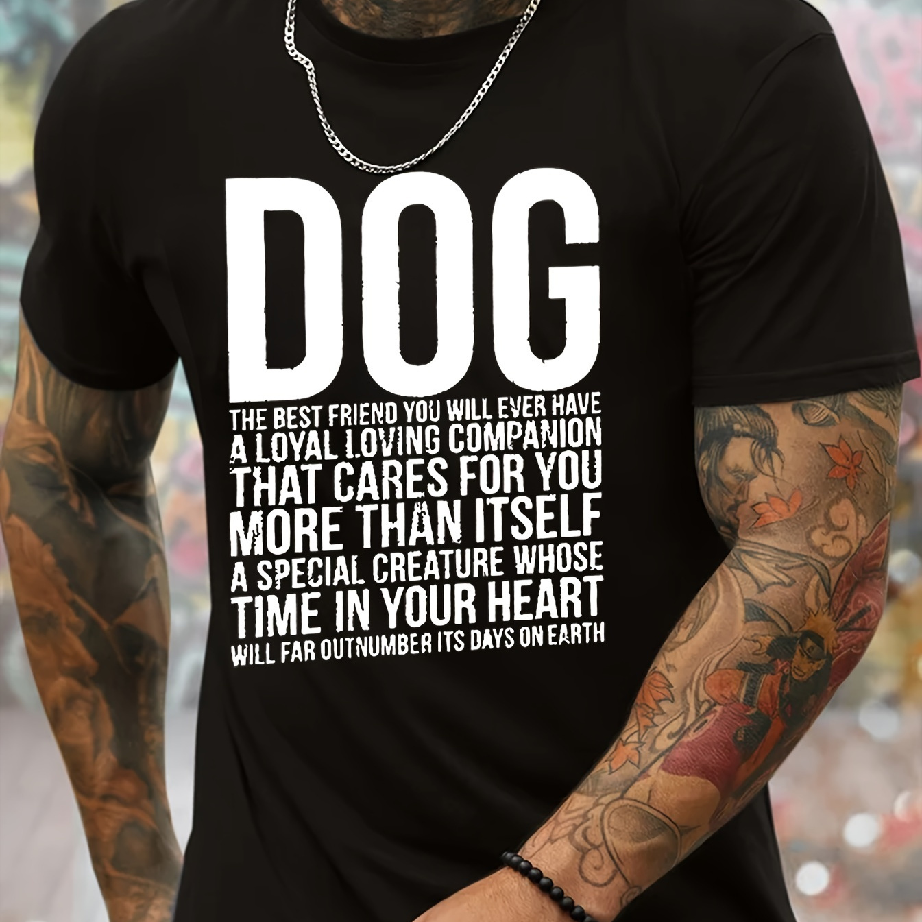 

Dog... Print, Men's Novel Graphic Design T-shirt, Casual Comfy Tees For Summer, Men's Clothing Tops For Daily Activities