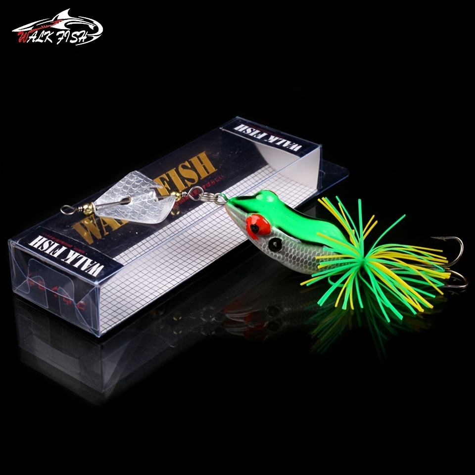 Topwater Frog Shaped Fishing Lure Plastic Artificial Popper - Temu