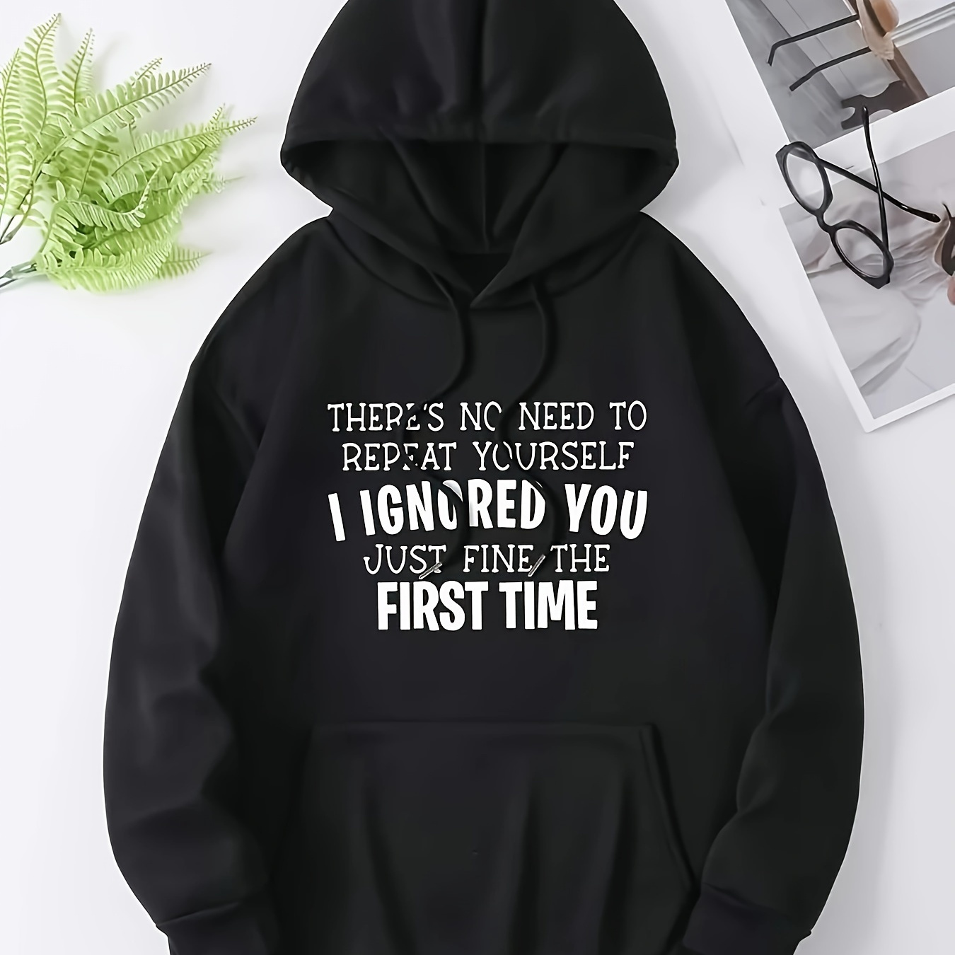 

Letter Slogan Pattern Print Hoodie, Drawstring Casual Hooded Sweatshirt, Suitable For Winter And Fall, Women's