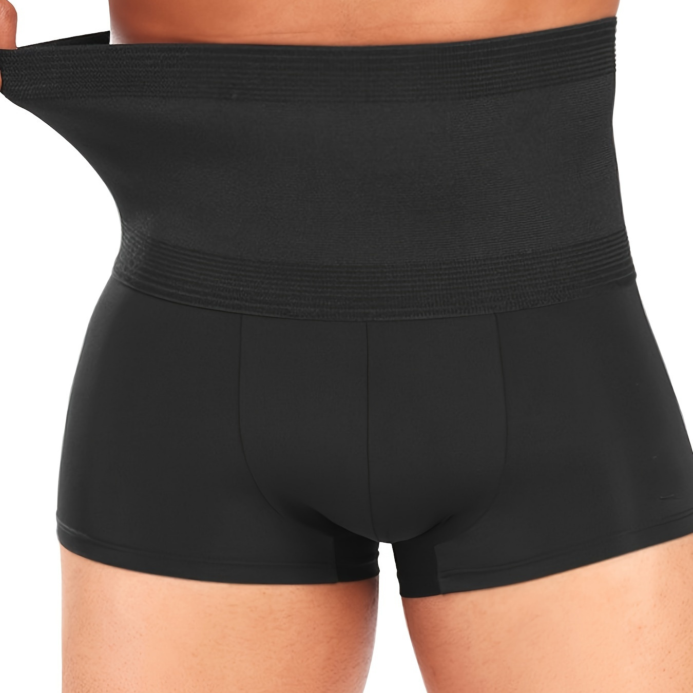 Cueca Boxer Masculina Respirável de Cintura Alta com Controle de Barriga