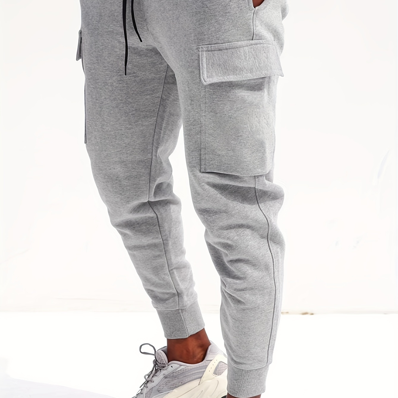 

Men's Sweatpants With Drawstring And Pockets In Solid Color, Soft For Sports And Casual Wear