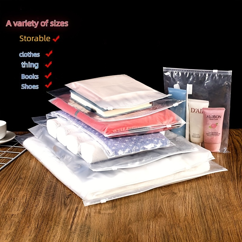 50pcs Packaging Bags Clear Bag Zipper Bag Poly Bags Resealable Slider  Closure Storage Bag Pouch for T Shirts Clothes Make up Shipping Organizer -  Walmart.com