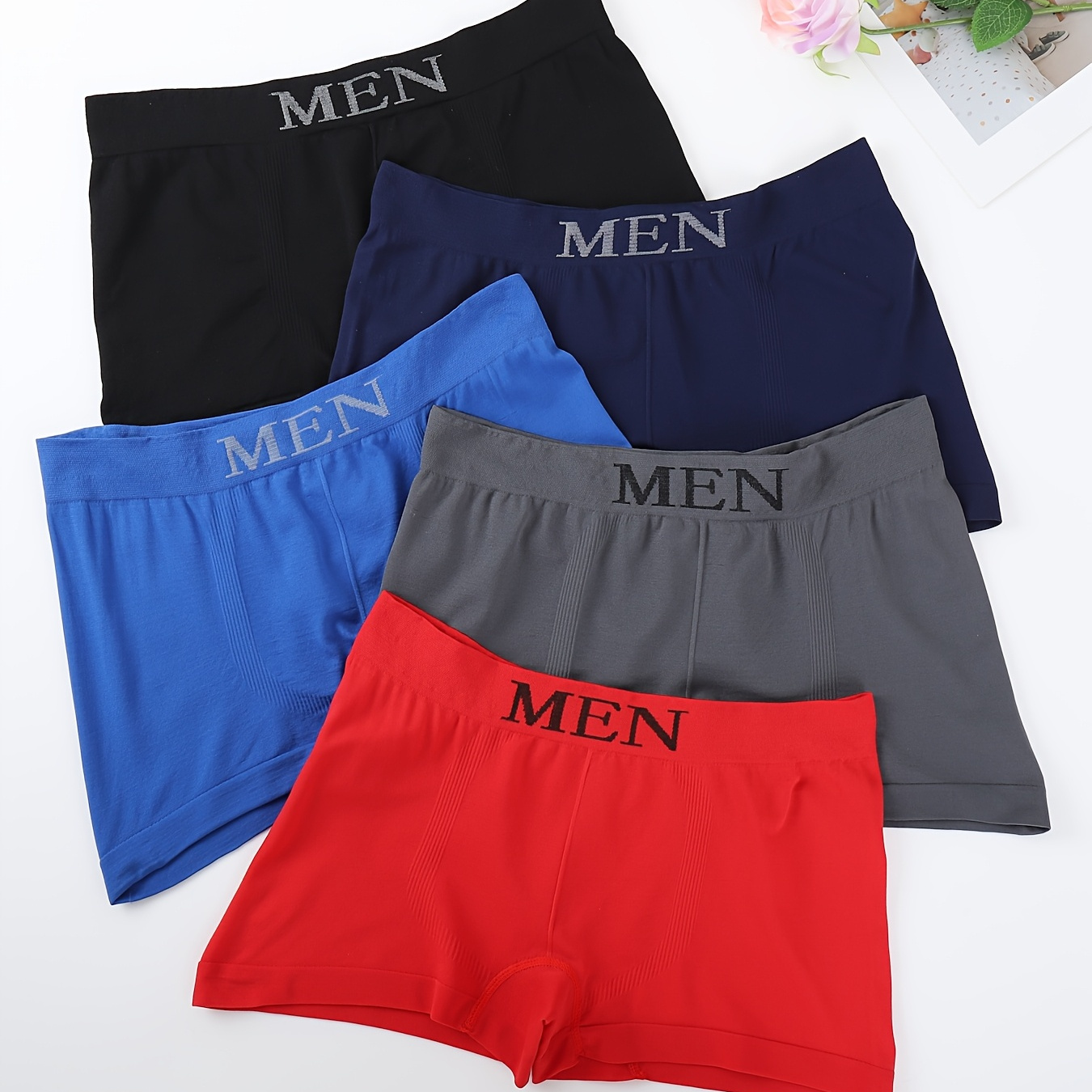 

5pcs Men's High-quality Boxer Briefs - Breathable, Stretchy & Comfortable Underwear With Letter , Sizes S-l, Shorts, Youth