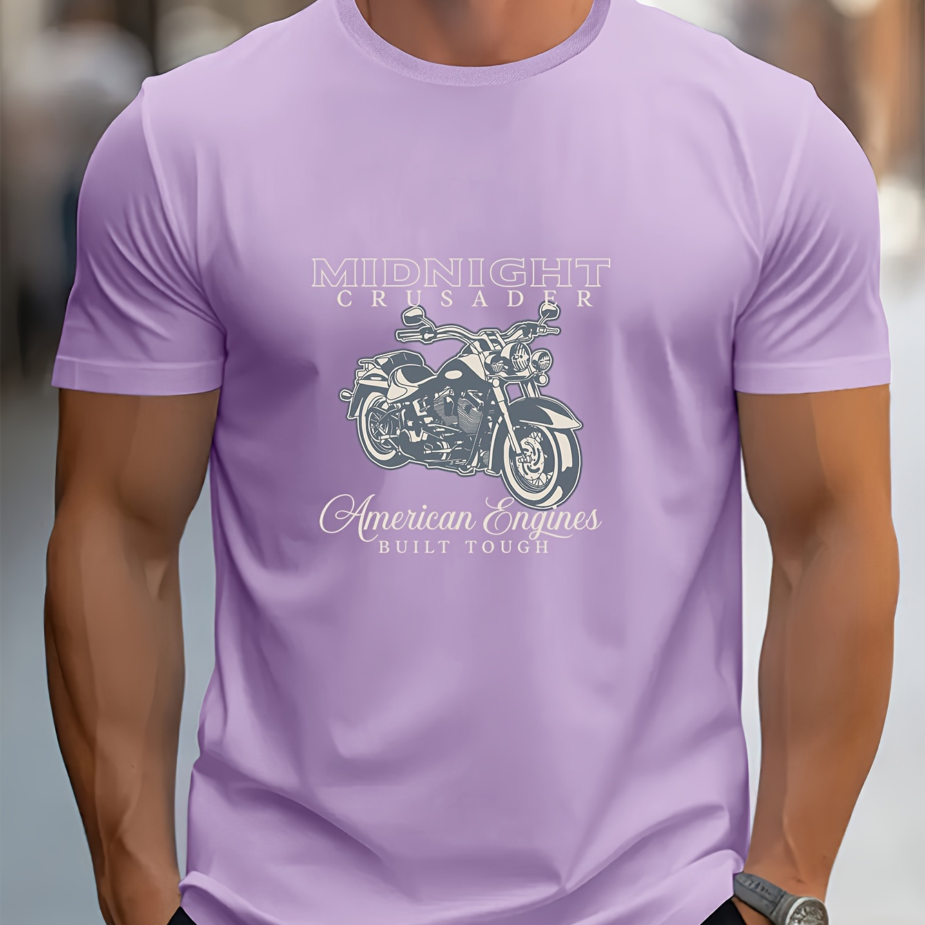

Vintage Motorcycle Print Tees For Men, Casual Quick Drying Breathable T-shirt, Short Sleeve T-shirt For Running Training