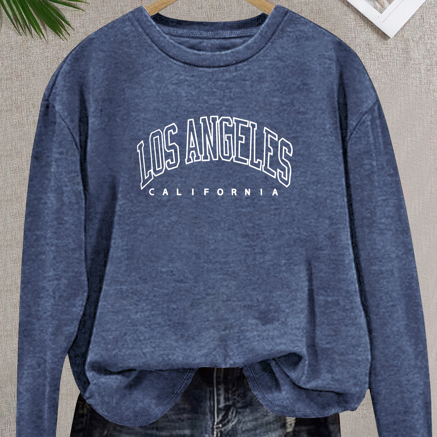 

Letter Print Comfy T-shirt, Round Neck Long Sleeve Sports Tee For Fall, Women's Activewear