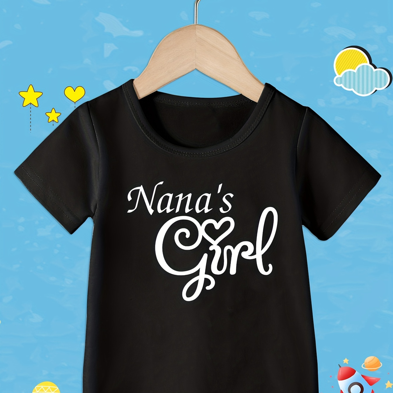 

cute And Comfortable ""nana's Girl"" Graphic Tee For Girls - Perfect For Daily Wear And Summer Outfits