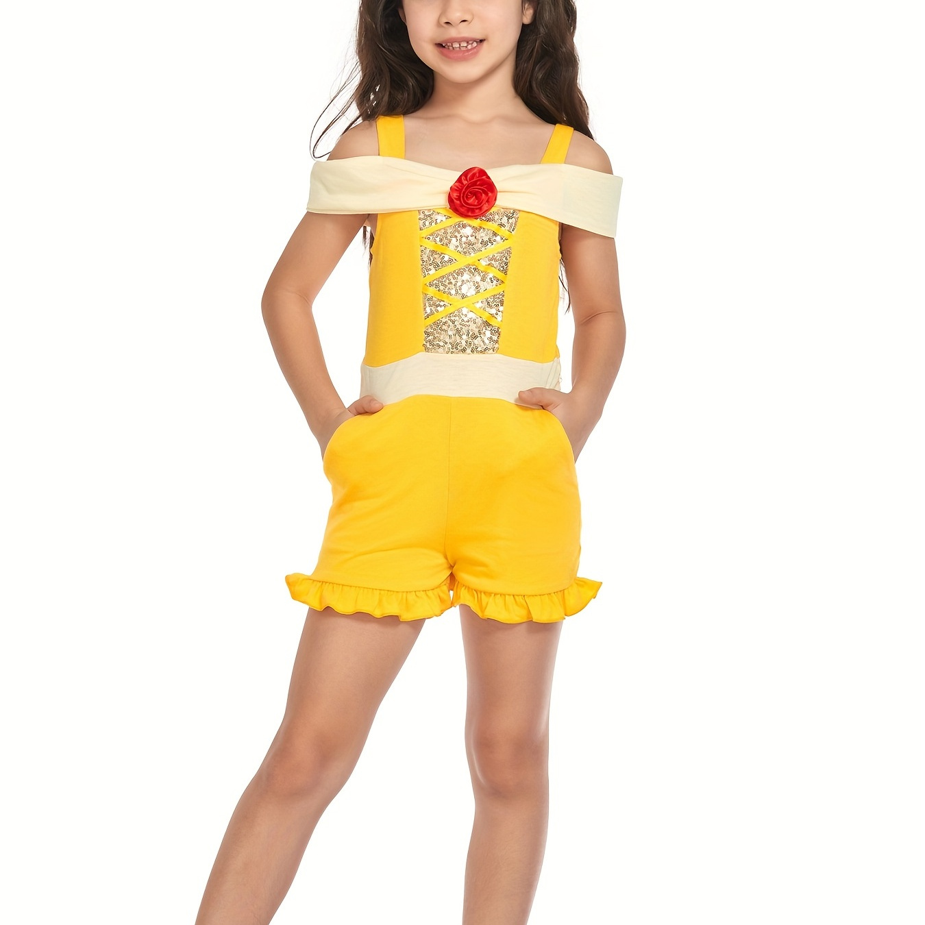 

1-14y Girls Princess Jumpsuit Carnival Summer Birthday Party Costume Teenager Romper Halloween Gift