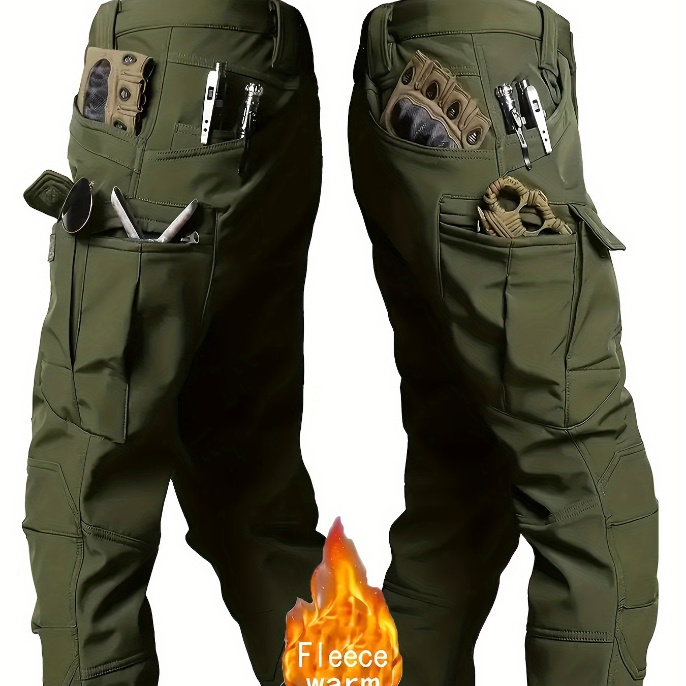 

Men's Outdoor Casual Windproof Soft Shell Pants With Multiple Pockets For Outdoor Activities.