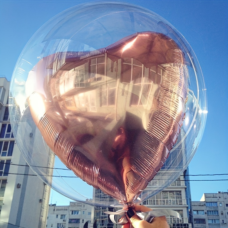 Globos transparentes de 18 pulgadas, paquete de 12 globos grandes de látex  redondos de helio para bodas, fiestas de cumpleaños, baby shower