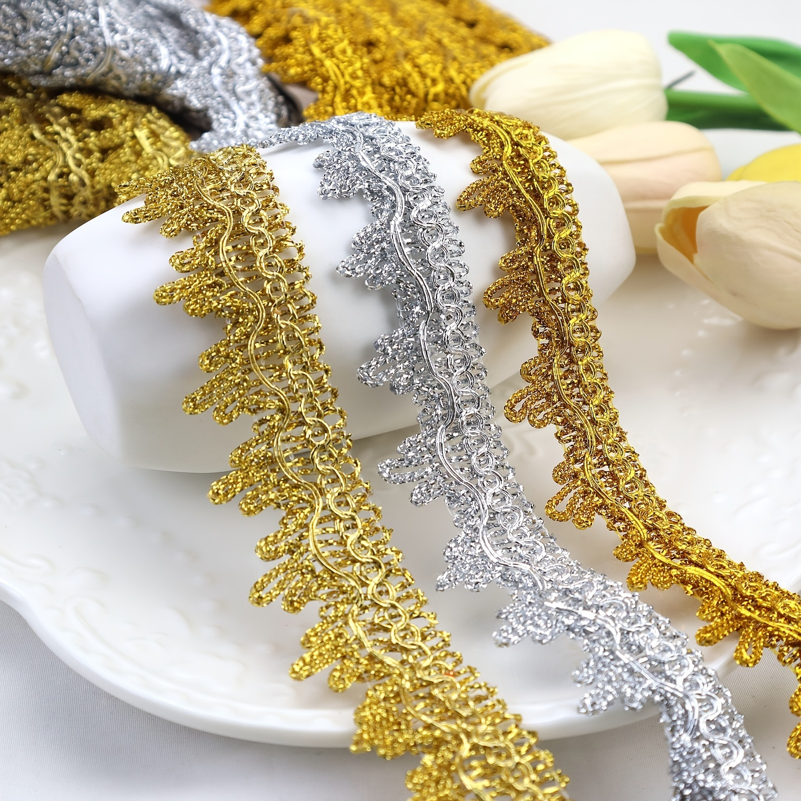 

12 Yards Polyester Gimp Braid Trim Fringe Trim Embellishment Sewing Trim For Costume Diy Crafts Sewing Jewelry Making Home Decoration