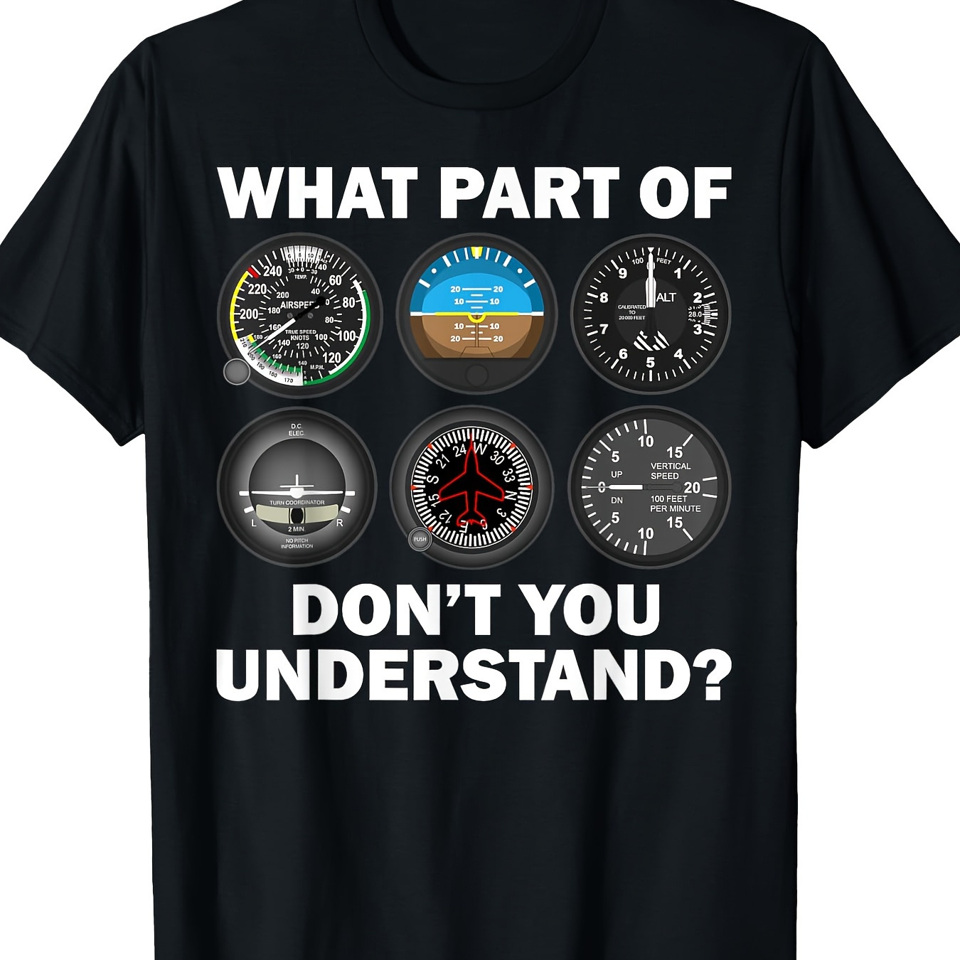 

Funny Art Men Women Aviation Airline Instruments T-shirt-220g