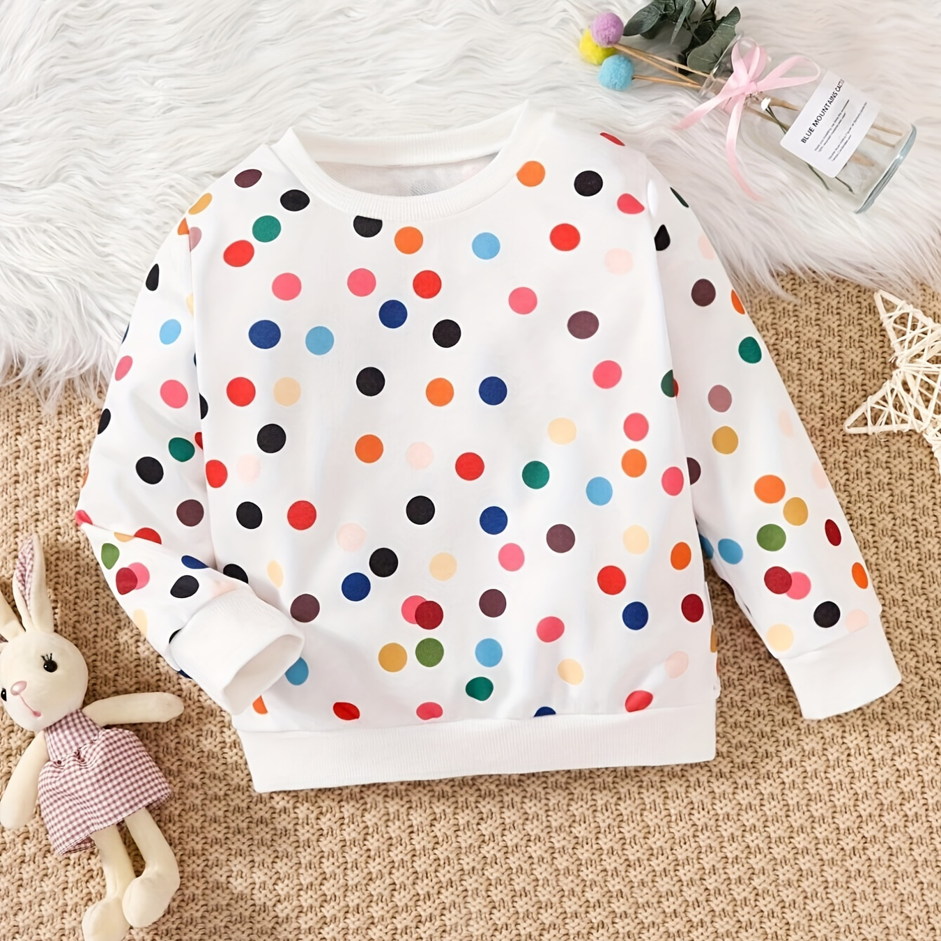 

Kids Polka Dot Print Crew Neck Sweatshirt For Boys & Girls