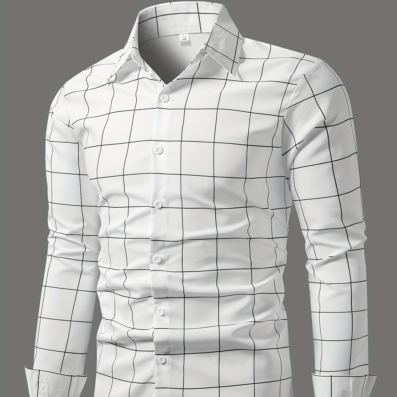 

Chemise À Revers À Manches Longues Et Fines Pour Hommes, Motif Simple À Rayures Et À Carreaux, Décontracté, Quotidien, Pour Le Printemps Et L'été