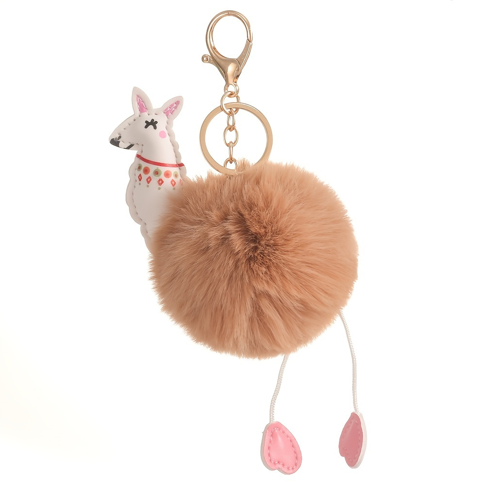 Glossy Pig Pom Pom Keychain Fashion Cute Animal Colorful Bag Key Chain  Ornament Bag Purse Charm Accessories - Temu