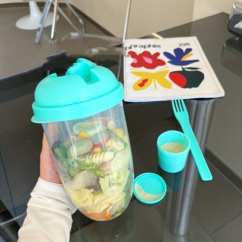 Leakproof Portable Breakfast Bottle With Sauce Box, Fork, And Bpa-free  Container For Yogurt, Oatmeal, Milk, Salad, And Vegetables - Perfect For  Healthy Eating On The Go - Temu