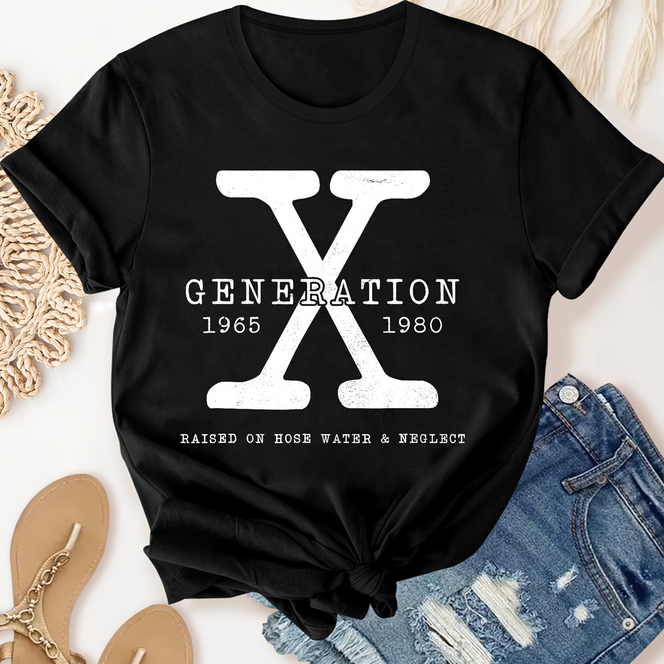 

Women's Letter Graphic Tee, Round Neck Short Sleeve T-shirt, Casual Daily Sportswear, Spring & Summer Women's Top