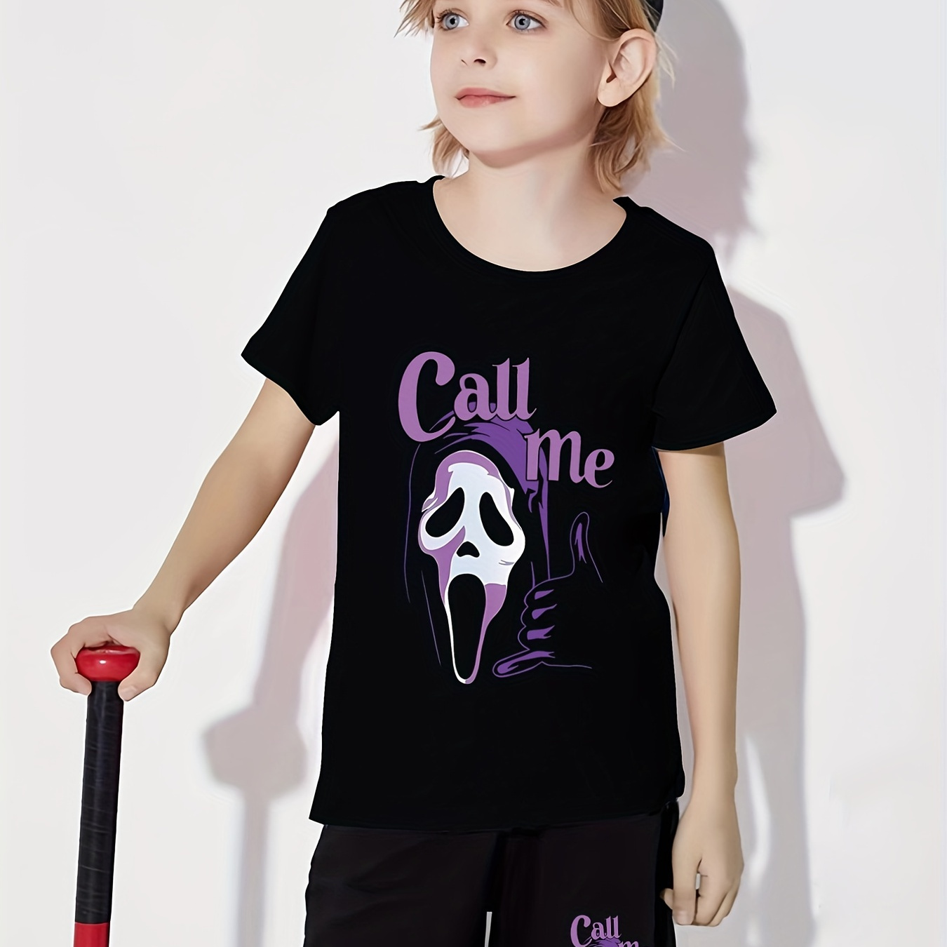 Halloween Funny Smiling Face Print T-shirts For Boys - Cool, Lightweight  And Comfy Summer Clothes! - Temu