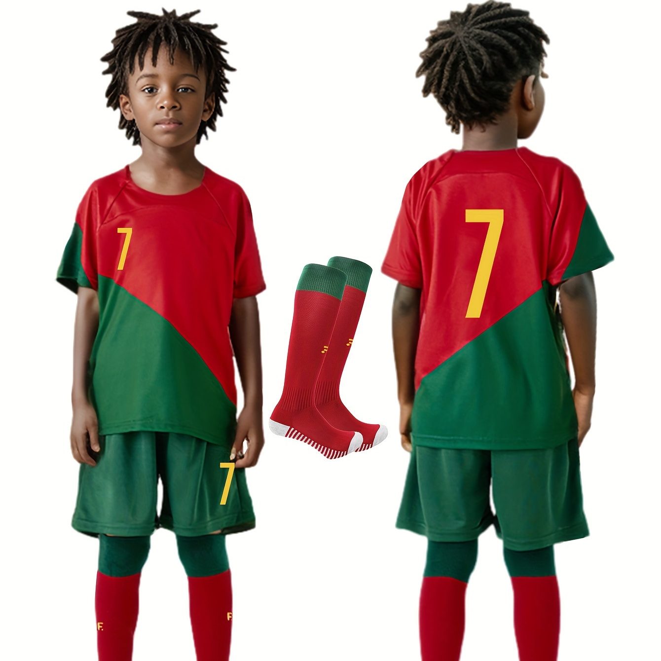 Traje Fútbol Niños Camiseta Fútbol Bloques Color # 7 Niños - Temu