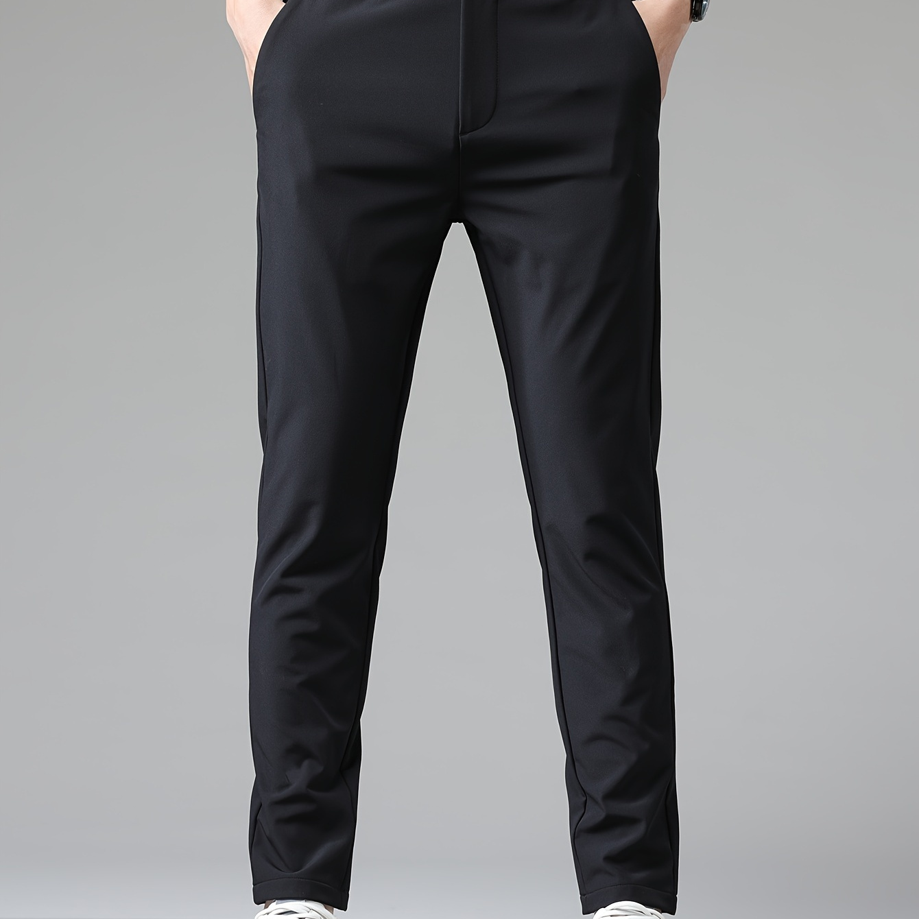 

2024 Business Casual Slim Fit Stretch Straight-leg Trousers, , Woven Fabric, Machine Washable