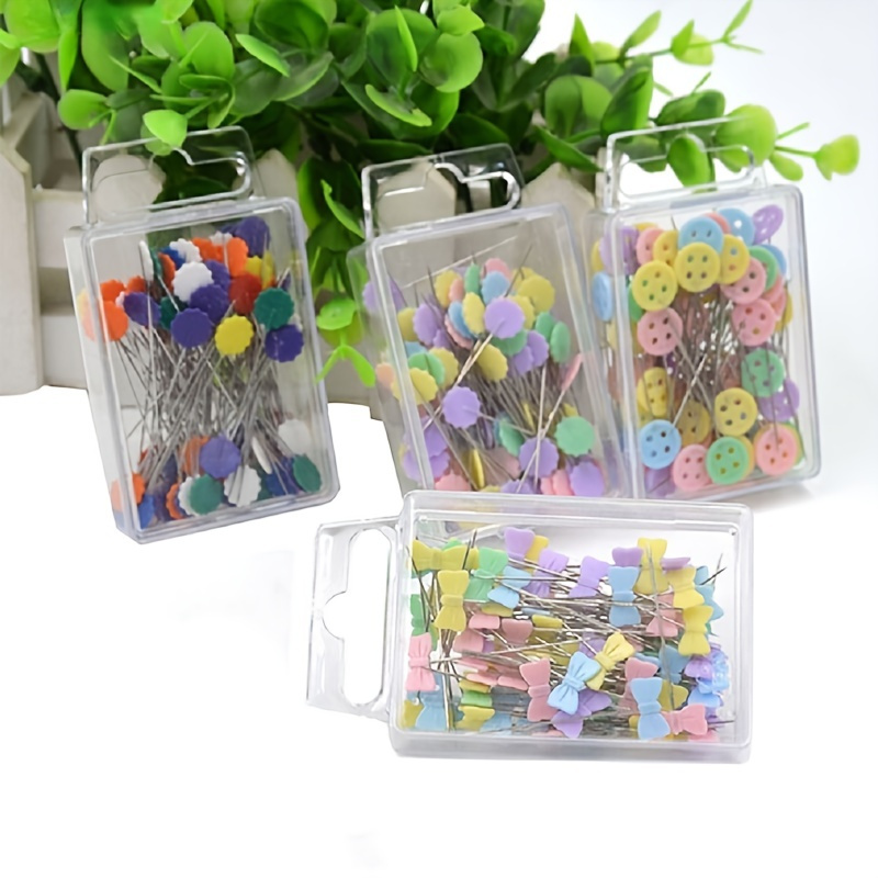 Sewing Pins, 300 PCS Straight Pins for Fabric, Black Pearlized Ball Head  Quilting Pins Long 1.5inch, Sewing Pins with Transparent Plastic Box for